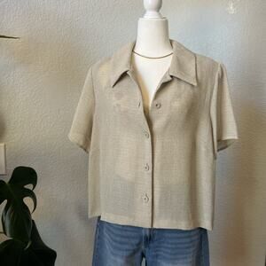 Vintage 90s Avenue Natural Textured See-Through Shirt Jacket